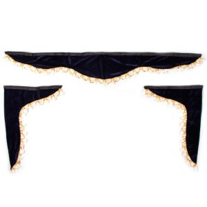 Ламбрекен ГАЗель лобового стекла со шторками (темно-синий) (140см/46*60см) /SKYW S01203009 SKYWAY