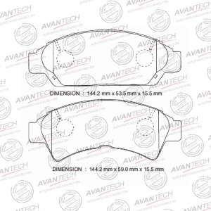 Колодки тормозные дисковые Avantech передние (противоскрипная пластина в компл.) AV791 AVANTECH