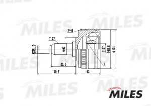 ШРУС наружный MERCEDES BENZ W638 2.0-2.3D 96-03 (с ABS) (GKN 303095) GA20244 GA20244 MILES