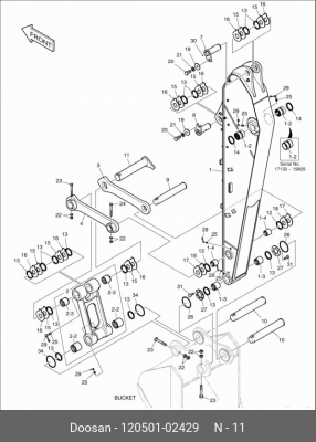 120501-02429 Палец 120501-02911A, 120501-06247 120501-02429 DOOSAN