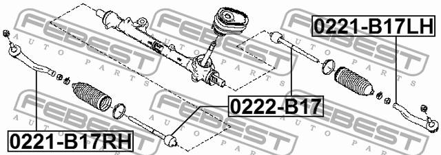 НАКОНЕЧНИК РУЛЕВОЙ ПРАВЫЙ подходит для NISSAN PULSAR C13M 2014.07- [EL] 0221-B17 0221-B17RH FEBEST