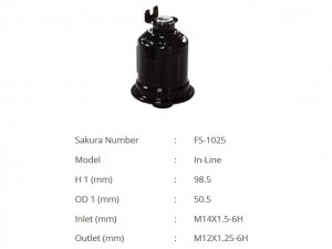 Фильтр топливный  MITSUBISHI MIRAGE 1,6 1996 - 2000  MITSUBISHI MIRAGE DINGO 1,5 FS1025 SAKURA