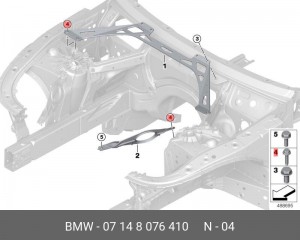 Винт с шайбой для распорки стоек 07148076410 07148076410 BMW