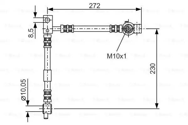 шланг торм. пер. п.!\ Nissan Micra 1.0-1.6 03>/Note 1.4/1.6 06> L=615 1 987 476 361 BOSCH