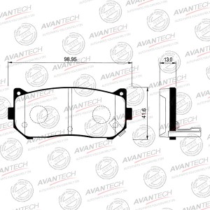 Колодки тормозные дисковые Avantech задние  (противоскрипная пластина в компл.) AV026 AVANTECH