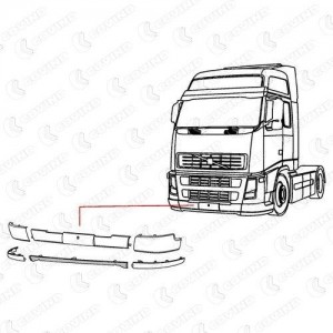 спойлер !центральный\VOLVO FM9(G1), FM12(G2), FH12(G3) 2FH86 COVIND
