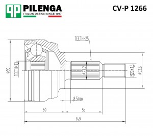 ШРУС передний внешний левый, правый RENAULT Kaptur (2016- ) CV-P1266 CVP1266 PILENGA