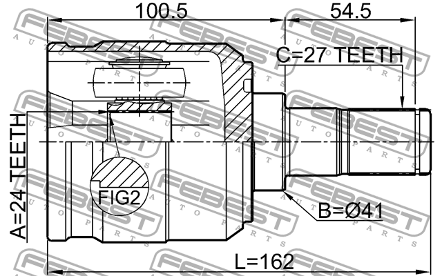 ШРУС внутренний HYUNDAI IX35/TUCSON 10MY 2009-2015 1211-TUC20MT 1211-TUC20MT FEBEST