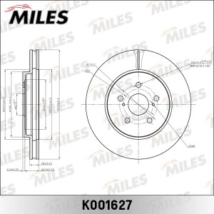 Диск тормозной передний LEXUS RX300/RX350/RX400 03 (TRW DF4493) K001627 K001627 MILES