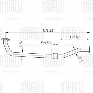 Труба приёмная (алюминизированная сталь) ERP 0516 TRIALLI