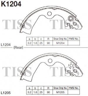 Колодки тормозные барабанные Nissan Micra, March K11 92-02 K1204 K1204 MK KASHIYAMA
