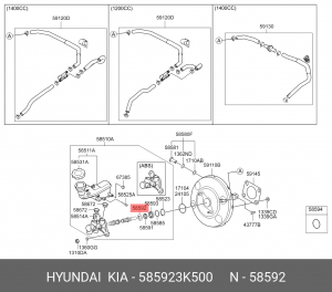 585923K500 УПЛОТНИТЕЛЬ ГЛАВНОГО ТОРМОЗНОГО ЦИЛИНДРА 585923K500 HYUNDAI