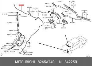 форсунка омывателя !лобового стекла правая \Mitsubishi Pajero/Montero Sport 15> 8265A740 MITSUBISHI