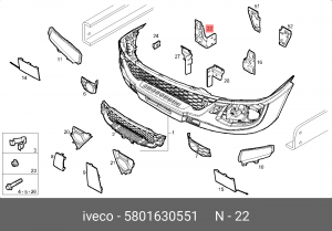 кронштейн крепления бампера !переднего правый \IVECO Daily 5801630551 IVECO