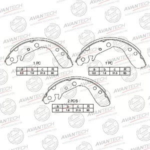 Колодки тормозные барабанные AVANTECH AVS0302 AVANTECH