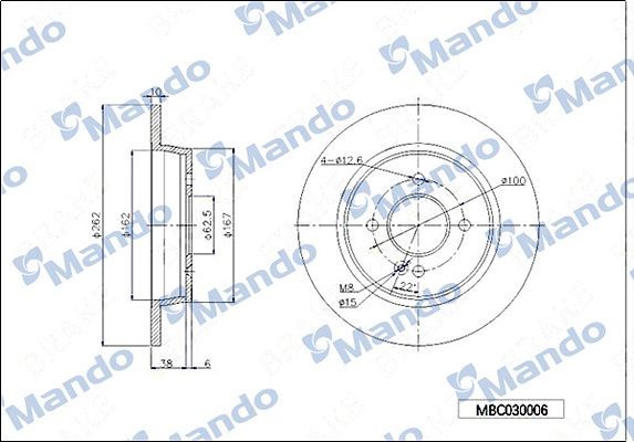 HYUNDAI SOLARIS (2010>)/ KIA RIO (2011>) MBC030006 MANDO