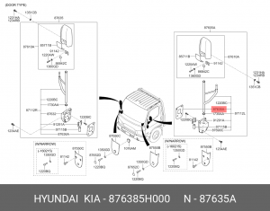 876385H000 PAD-OUTSIDE MIRROR,LH 876385H000 MOBIS