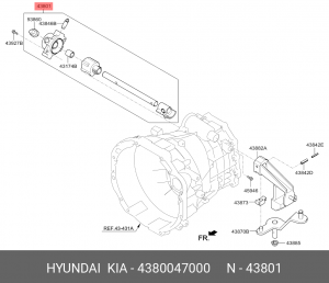Крышка КПП HYUNDAI Porter верхняя OE 4380047000 HYUNDAI KIA