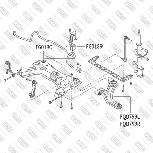 Втулка стабилизатора переднего NISSAN Tiida 05- FG0189 FG0189 FIXAR