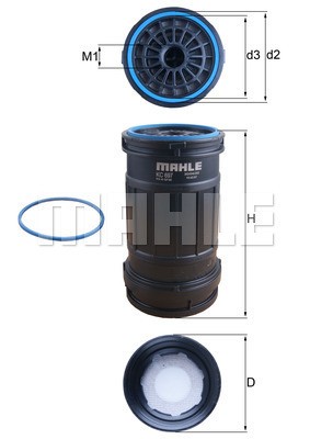 фильтр-сепаратор топливный KC 697D MAHLE KNECHT