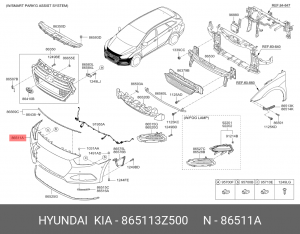 Бампер передний Hyundai i40 865113Z500 HYUNDAI KIA