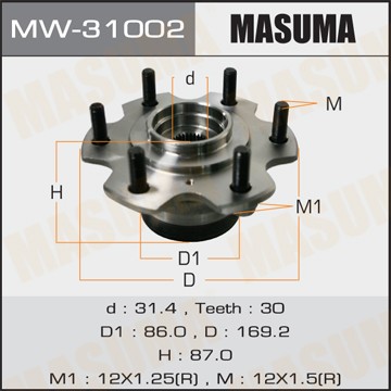 к-кт подшипника ступицы передней!\ Mitsubishi PajeroIII 00-06 MW31002 MASUMA