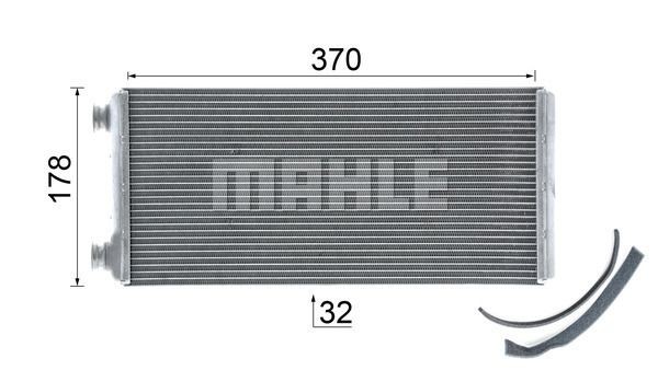 Радиатор отопителя. TGA, TGL, TGM, TGS, TGX AH 5 000P MAHLE KNECHT