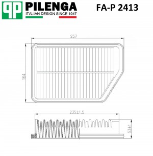 Фильтр воздушный iX35, i40, SPORTAGE, TUCSON FA-P2413 FA-P2413 PILENGA