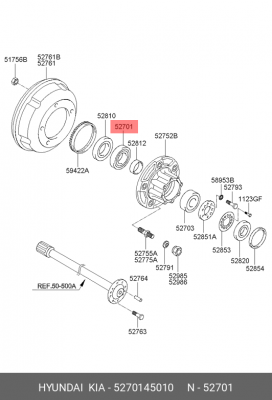 Подшипник ступицы HYUNDAI HD65,72,County задней внутренний OE 5270145010 HYUNDAI KIA