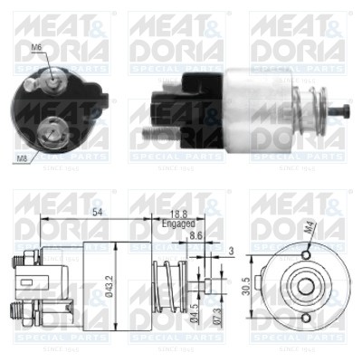 Реле втягивающее HYUNDAI Solaris (10-) MEAT&DORIA 46155 MEAT DORIA