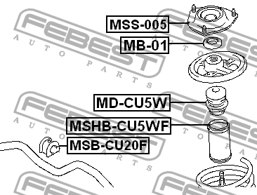 Пыльник передн амортизатора MITSUBISHI LANCER CS 2000-2009 MSHB-CU5WF MSHB-CU5WF FEBEST