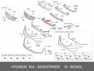 KIA SPORTAGE (2010>) нижний 865603W000 HYUNDAI KIA