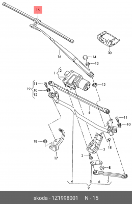 Щетка стеклоочистителя SKODA Octavia (1Z) (04-13) комплект OE 1Z1 998 001 VAG