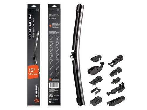 Щетка стеклоочистителя бескаркасная 380 мм (15) AWB-BK-380 AIRLINE
