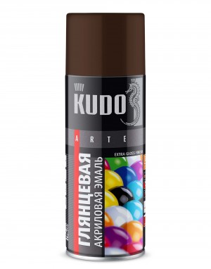 Эмаль акриловая "KUDO" коричневая высокоглянцевая (520 мл) (аэрозоль) (RAL 8017) KU-A8017 KUDO