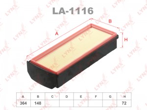 фильтр воздушный!\ BMW F32/F34/F36/F30/F31/E71 13> LA-1116 LYNXAUTO