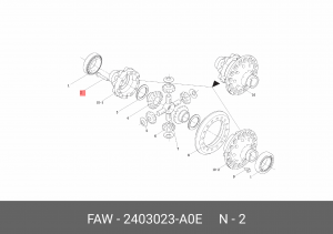 Болт FAW J6 крепления корпуса дифференциала OE 2403023-A0E FAW