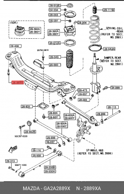 БОЛТ GA2A2889X MAZDA