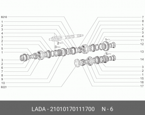 Кольцо ВАЗ-2101-2107 ступицы синхронизатора стопорное АвтоВАЗ 21010-1701117-00 LADA VAZ