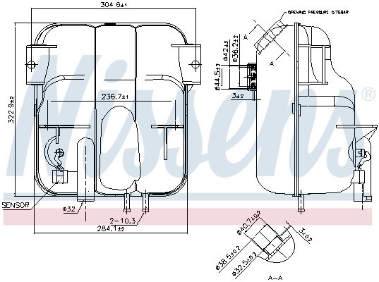 бачок расширительный!\VOLVO FH12 93> 996023 NISSENS