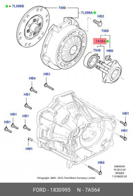 Подшипник выжимной FORD Mondeo (07-) (гидравлический) OE 1 830 995 FORD