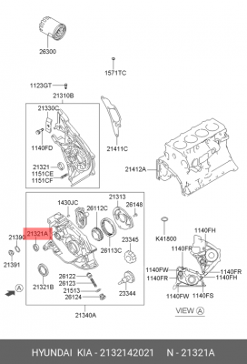 Сальник HYUNDAI Porter насоса масляного (17х28х7) OE 2132142021 HYUNDAI KIA