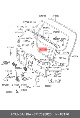 Амортизатор HYUNDAI Tucson (04-) стекла крышки багажника OE 871702E020 HYUNDAI KIA