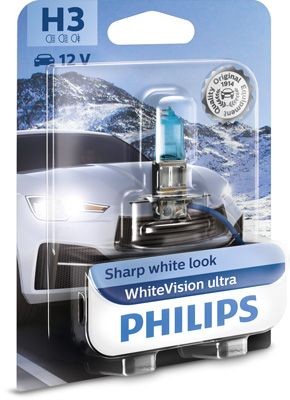 Лампа 12V H3 55W РK22s блистер (1шт.) White Vision Ultra PHILIPS 12336WVUB1 PHILIPS
