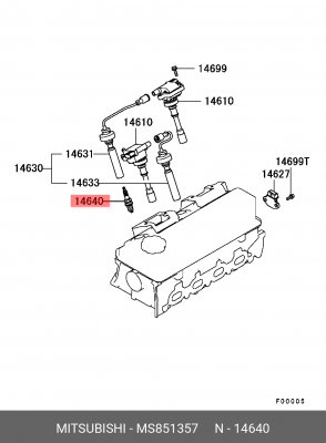 Свеча зажигания MITSUBISHI Lancer,Outlander OE MS851357 MITSUBISHI