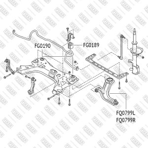 Втулка стабилизатора переднего NISSAN Tiida 05- FG0189 FG0189 FIXAR