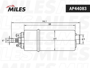 Насос топливный BMW X5 E53 3.0-4.6/ 4bar (BOSCH 0986580130) AP44083 AP44083 MILES