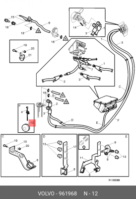 заглушка !защит затвор \VOLVO 961968 VOLVO