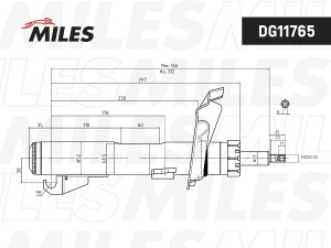 Амортизатор передний левый VOLVO S40 04- (KYB 334843) DG11765 DG11765 MILES