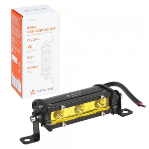Фара светодиодная (балка) однорядная 3LED, желтый направленный свет, 4.5Вт, 108x ALED160 AIRLINE